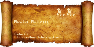 Modla Malvin névjegykártya